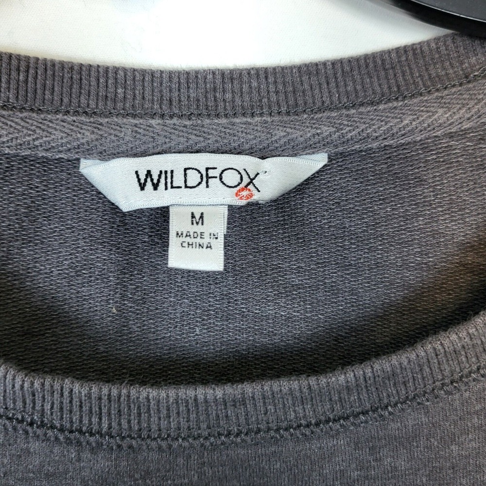 Wildfox EASY DOES IT Women's Dark Gray Long Sleeve Lightweight Sweatshirt Medium - Picture 4 of 10
